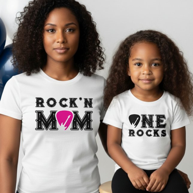 Rock'n Mom Guitar Pick Matching Parent T-Shirt (Von Creator hochgeladen)