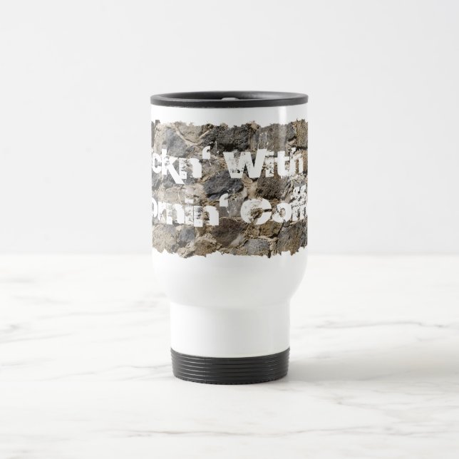 Rockn' ... Mornin'Coffee Stone Foto Personalisiert Reisebecher (Mittel)