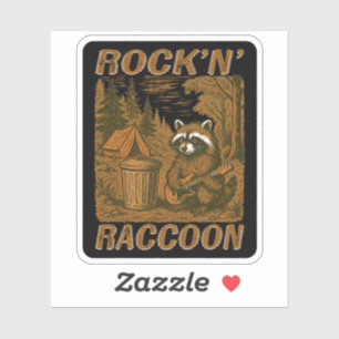 Rock'n’ Raccoon Black Aufkleber