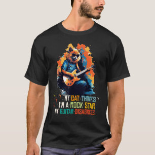 Rock'n Roll Cat Kostüme für elektrische Gitarrenli T-Shirt