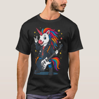 Rock'N Roll Einhorn Rockstar Einhorn Musikband Fu T-Shirt