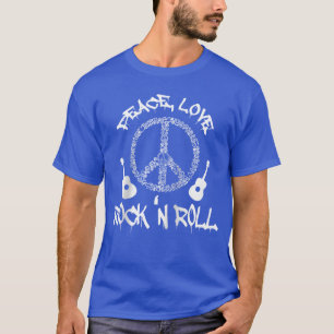 Rockn Roll Frieden Liebe Rock and Rollee Baseballe T-Shirt