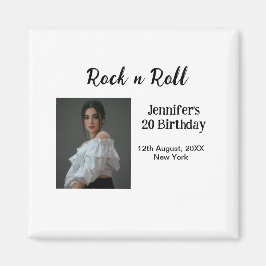Rock'n'Roll 20. Geburtstagsmädchen Foto elegante M Magnet