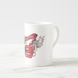 Rock'n'Roll Angel Lips Prozellantasse