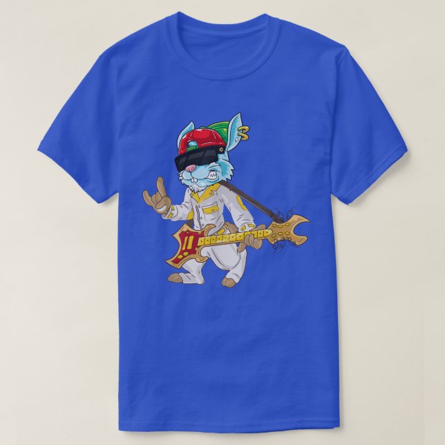 Rock'n'Roll Bunny Electric Guitar 664 T-Shirt (Design vorne)