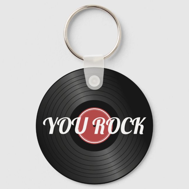 Rock'n'Roll Classic Vinyl Record Schlüsselanhänger (Vorderseite)