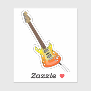Rock'n'Roll Electric Guitar Notebook Aufkleber