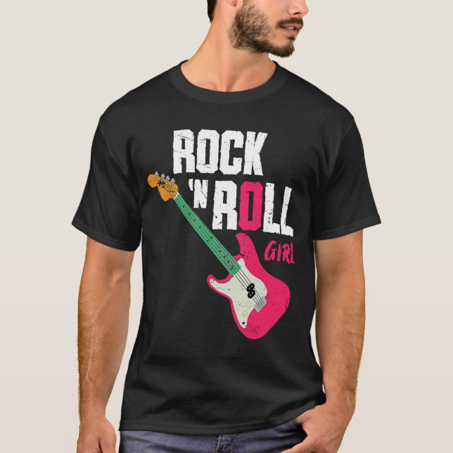 Rock'n'Roll Girl Guitar T-Shirt (Vorderseite)
