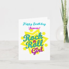 Rock'n'Roll Girl Happy Birthday Karte