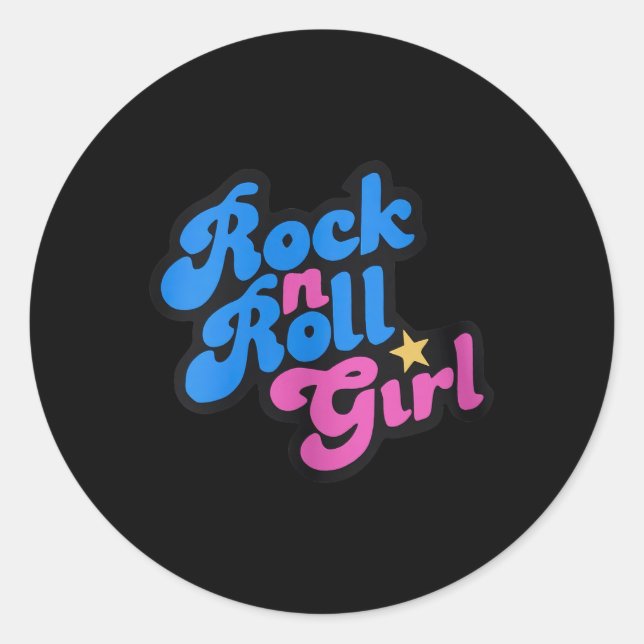Rock'n'Roll Girl Ocean Fish Halloween Kostüme Gro Runder Aufkleber (Vorderseite)