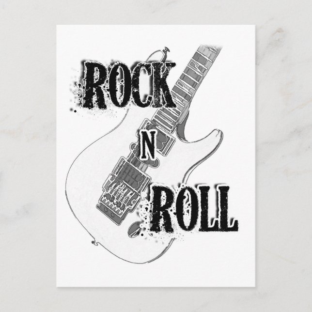 Rock'n'Roll Gitarre Postkarte (Vorderseite)