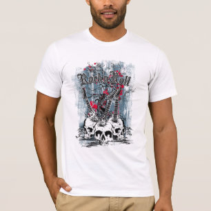 Rock'n'Roll, Gitarrenschädel, T - Shirt der Männer