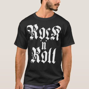 Rock'n'Roll-Gothic-Typografie T-Shirt