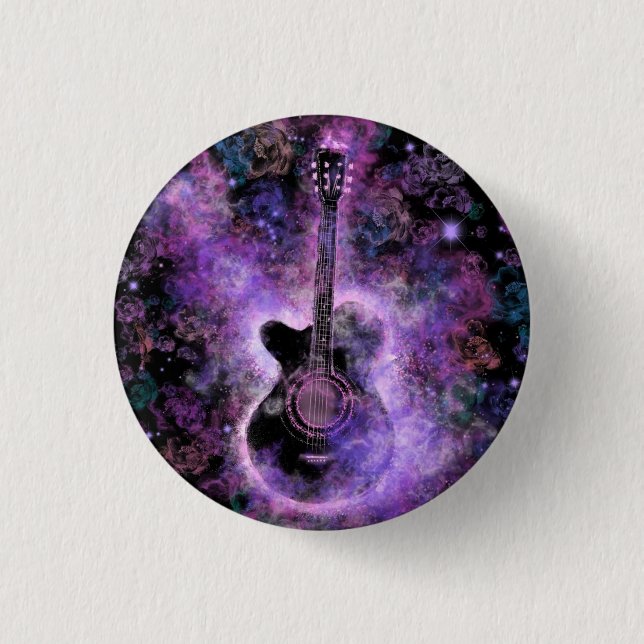 Rock'n'Roll Guitar Button - Hot Rock Music (Vorderseite)
