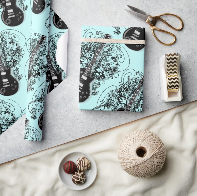 Rock'n'Roll Guitar Geschenkpapier (Kunsthandwerk)