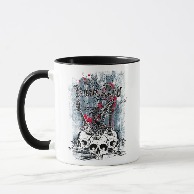 Rock'n'Roll Guitar Skulls Tasse (Links)