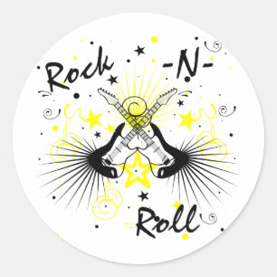 Rock'n'Roll Guitars Runder Aufkleber