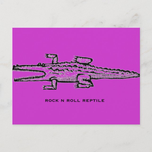Rock'n'Roll Reptil Postkarte (Vorderseite)