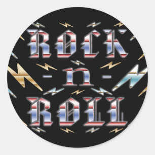 Rock'n'Roll Runder Aufkleber