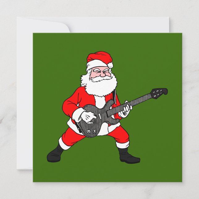 Rock'n'Roll Santa Claus Feiertagskarte (Vorderseite)