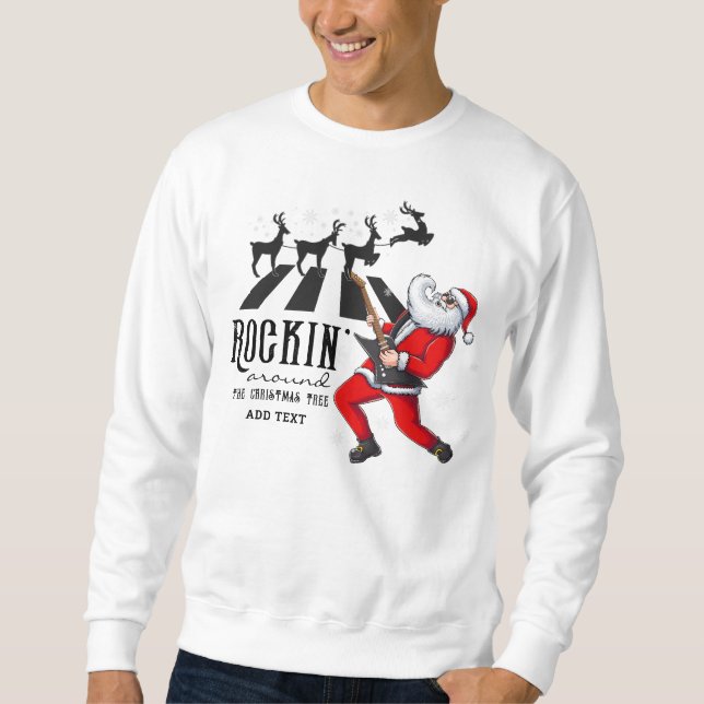 Rock'n'Roll Santa Reindeer Rockins Party Sweatshirt (Vorderseite)