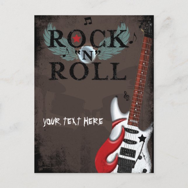 Rock'n'Roll Star Grunge Party Event Postkarte (Vorderseite)