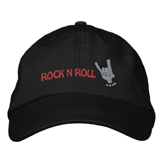 ROCK'N'ROLL-StickHat Bestickte Baseballkappe (Vorderseite)