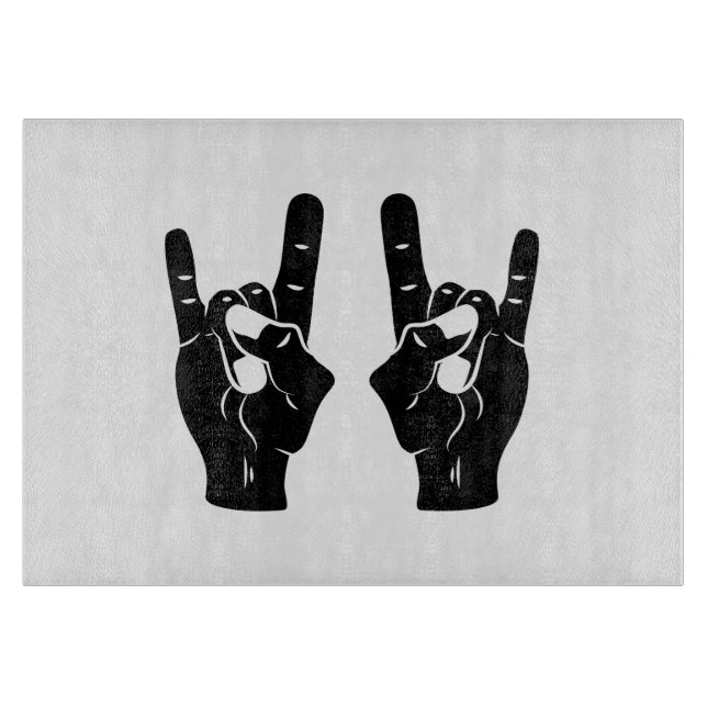 Rock'n'Roll-Teufel-Hörner Schneidebrett (Vorderseite)