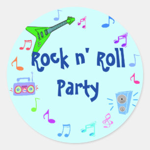 Rock'n'Roll-Thema-Aufkleber Runder Aufkleber