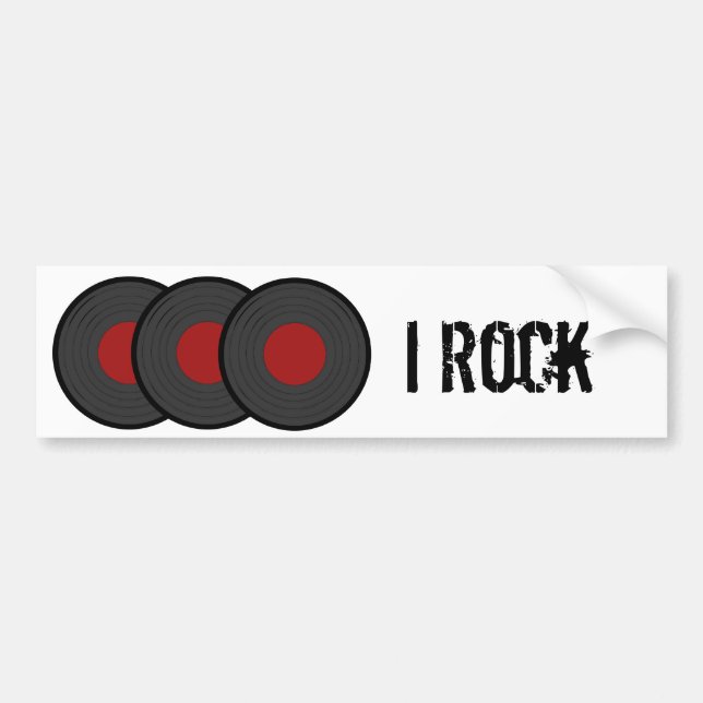 Rock'n'Roll Vinyl Platten Autoaufkleber (Vorne)