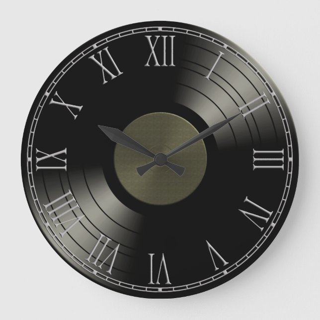 Rock'n'Roll-Vinylrekordalbum Große Wanduhr (Vorderseite)