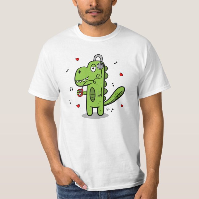 Rockosaur Dinosaurier-grundlegender T - Shirt (Vorderseite)