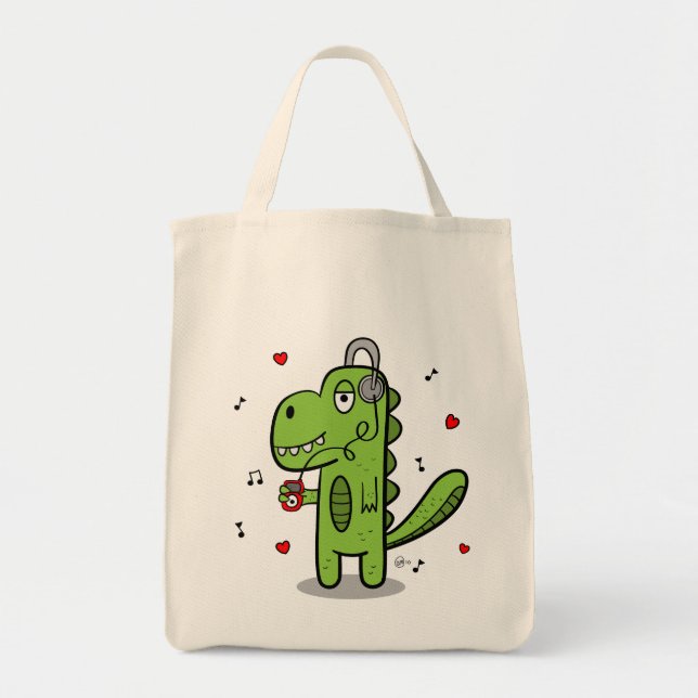 Rockosaur Dinosaurier-Lebensmittelgeschäft-Tasche Tragetasche (Vorne)