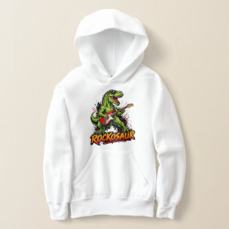 Rockosaur Lustiger Dinosaurier spielt E-Gitarre Hoodie
