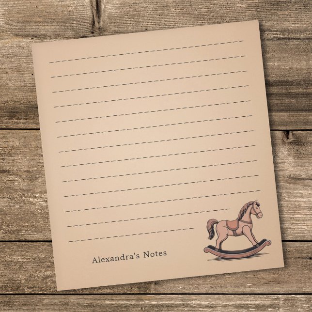 Rockpferd - Holzspielzeug Notizblock (Rocking Horse - Wooden Toys Notepad)