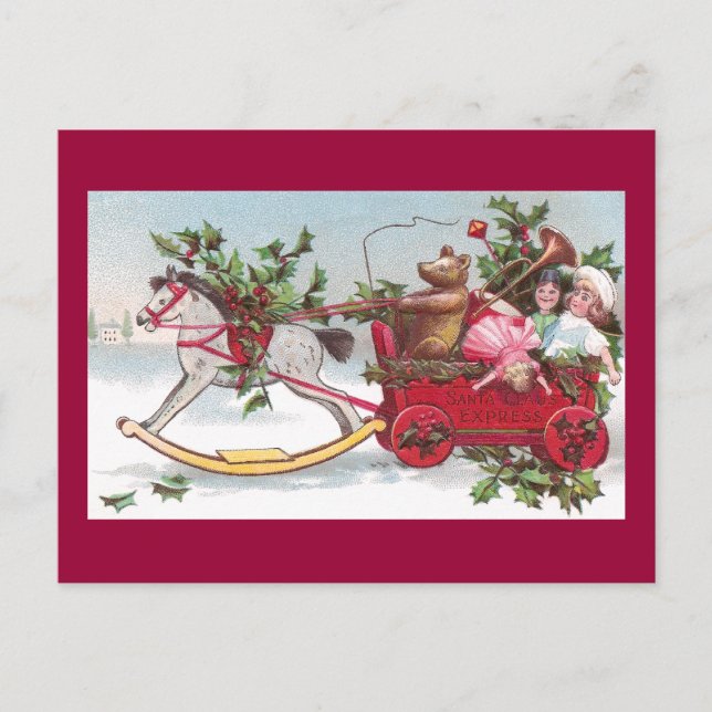 Rockpferd, Teddy und Wagon Weihnachten (Vorderseite)