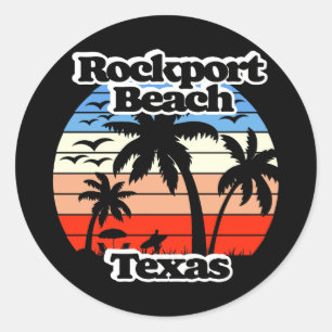 Rockport Strand Texas Runder Aufkleber