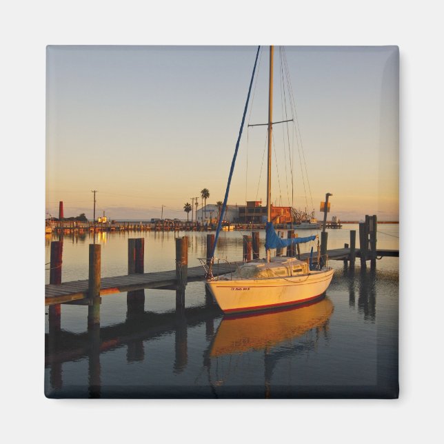 Rockport, Texas Hafen bei Sonnenuntergang Magnet (Vorne)