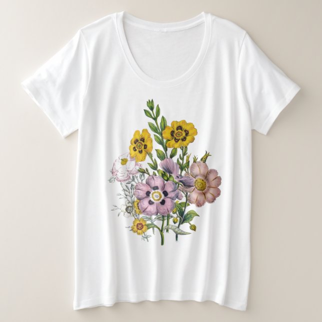 Rockrosen Große Größe T-Shirt (Design vorne)
