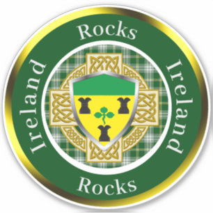 Rocks Irish Shield/Celtic Cross Personalisiert Aufkleber