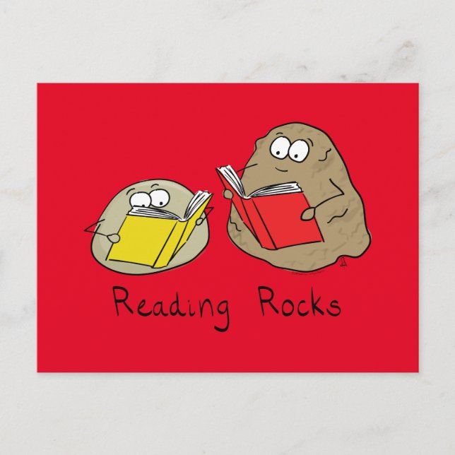 Rocks lesen Funny Book Postcard Postkarte (Vorderseite)