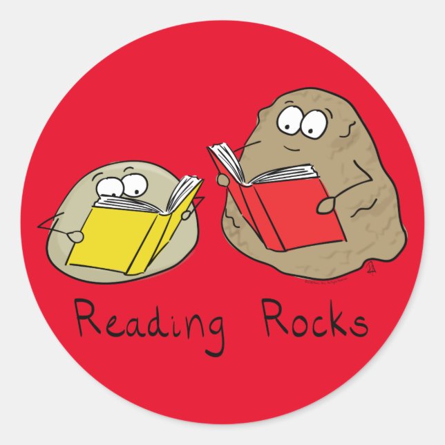 Rocks lesen Funny Book Stickers (Vorderseite)