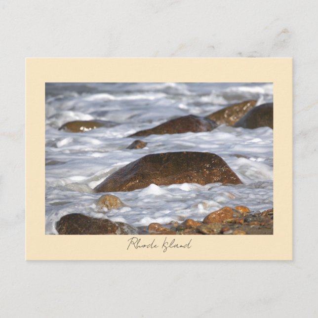 Rocks Waves Rhode Island Postcard Postkarte (Vorderseite)
