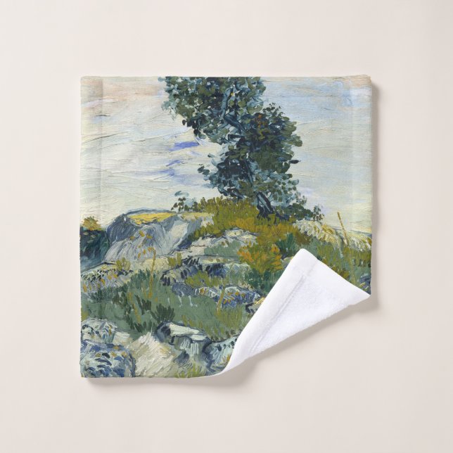Rocks with Oak Tree, Van Gogh Oil Painting (Gant de toilette)