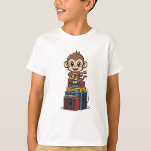 Rockstar-Affe-Gitarre-Musiker-Kinder T-Shirt