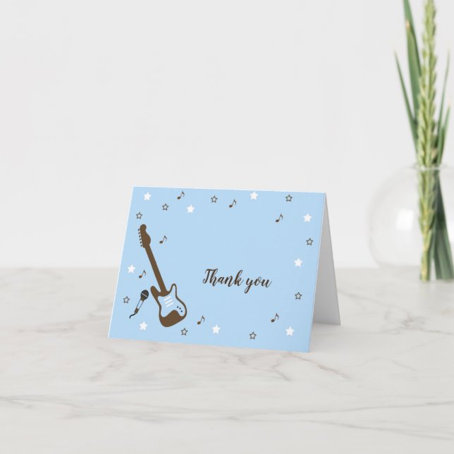Rockstar Baby Dusche Dankeschön beachten, blau bra Dankeskarte (Vorderseite)