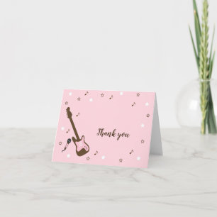 Rockstar baby shower merci note, brun rose