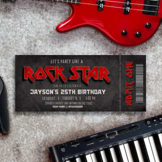 Rockstar Birthday Ticket Einladung