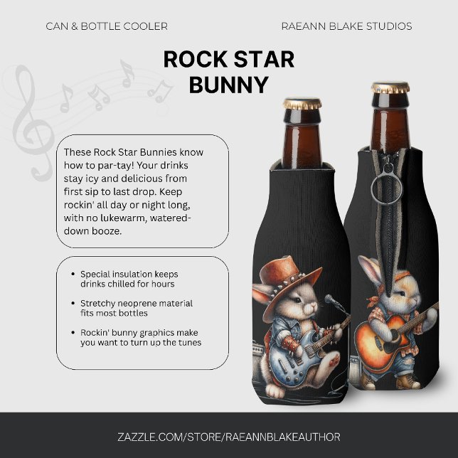Rockstar Bunnies Dosen und Flaschen Cooler Flaschenkühler (Von Creator hochgeladen)