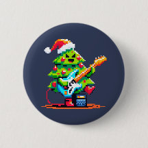 Rockstar Christmas Tree - Pixel Art Bass Guitar